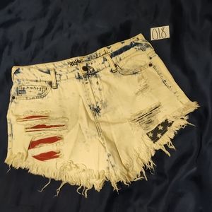 Light wash high waist American flag shorts